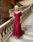 CALEN Off-Shoulder Flow Midi Dress