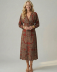 LUNE Natural Wrap Midi Dress