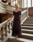 CALEN Off-Shoulder Flow Midi Dress