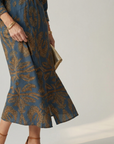 LUNE Natural Wrap Midi Dress