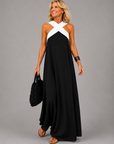 VELORA Cross Elegance Maxi Dress