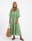 APOLLINE Patterned Midi Dress