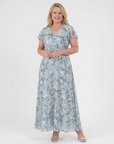 ISMERIA Floral Chiffon Maxi Dress