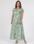 ISMERIA Floral Chiffon Maxi Dress