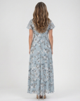 ISMERIA Floral Chiffon Maxi Dress