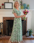 ISMERIA Floral Chiffon Maxi Dress
