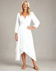 Mia wrap maxi dress in White - front