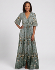 EVADNE Floral V-Neck Maxi Dress