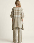 KIARA Striped Cotton-Linen Two-Piece Set