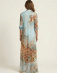 LANIE Silk Maxi Shirt Dress