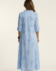 MARIAM Cotton-Linen Embroidered Maxi Dress