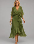 MONICA V-Neck Wrap Dress