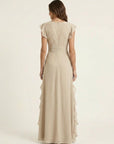NELLYANA Wrap-Style Ruffle Maxi Dress