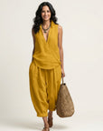 TWIILA Wrap-Top & Wide-Leg Set - Yellow