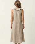 VICKY Ruffle-Front Sleeveless Maxi Dress