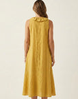 VICKY Ruffle-Front Sleeveless Maxi Dress