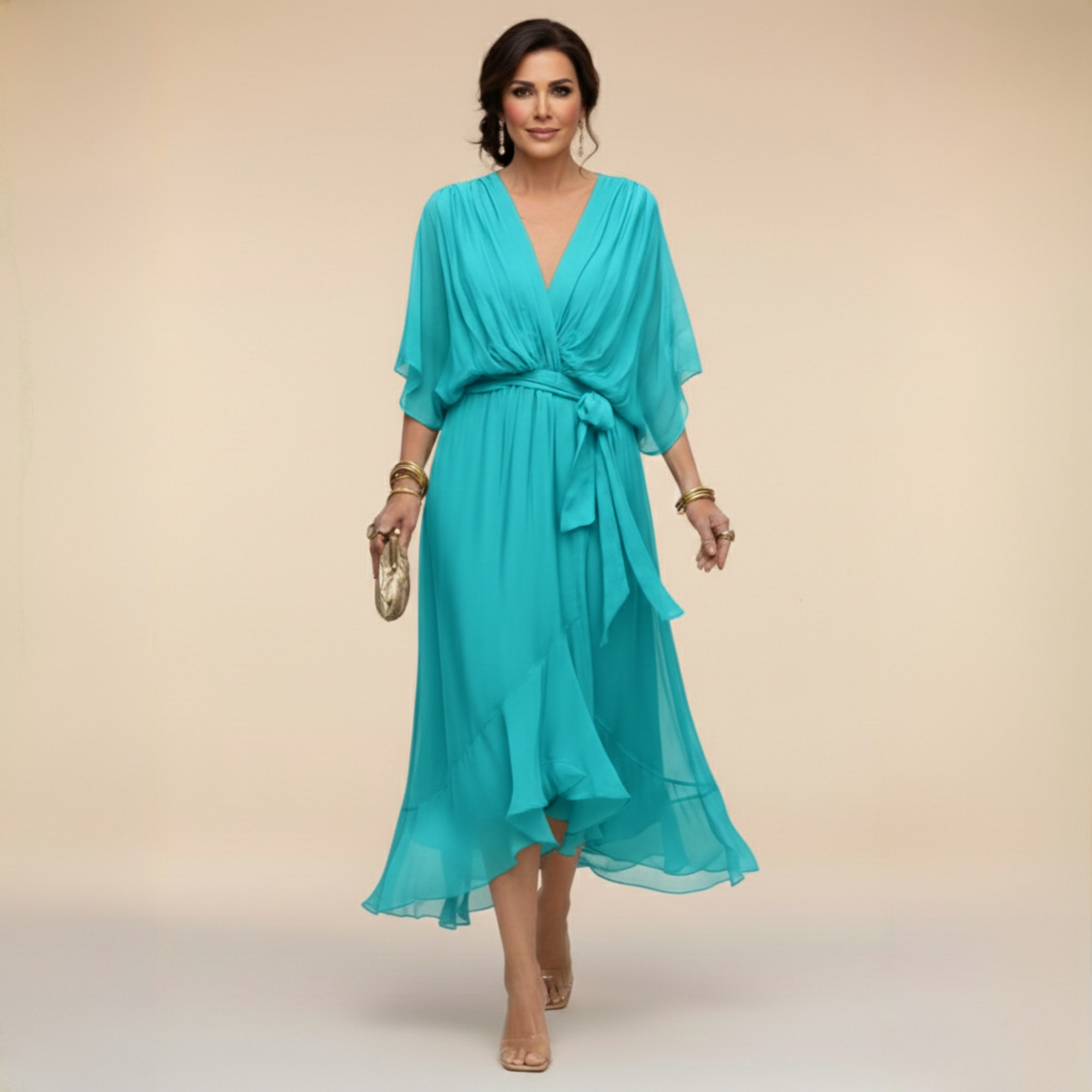 MONICA V-Neck Wrap Dress