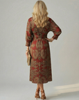 LUNE Natural Wrap Midi Dress