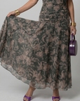 CALEN Off-Shoulder Flow Midi Dress