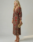 LUNE Natural Wrap Midi Dress