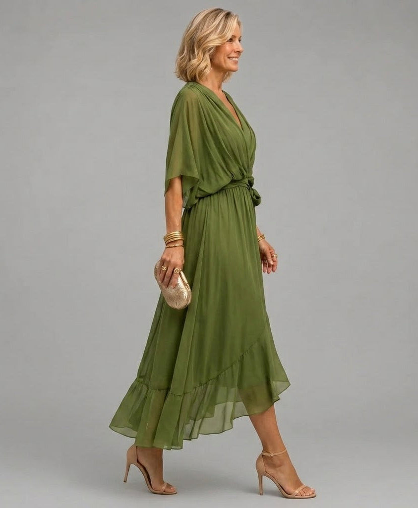 MONICA V-Neck Wrap Dress