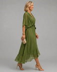 MONICA V-Neck Wrap Dress