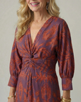 LUNE Natural Wrap Midi Dress