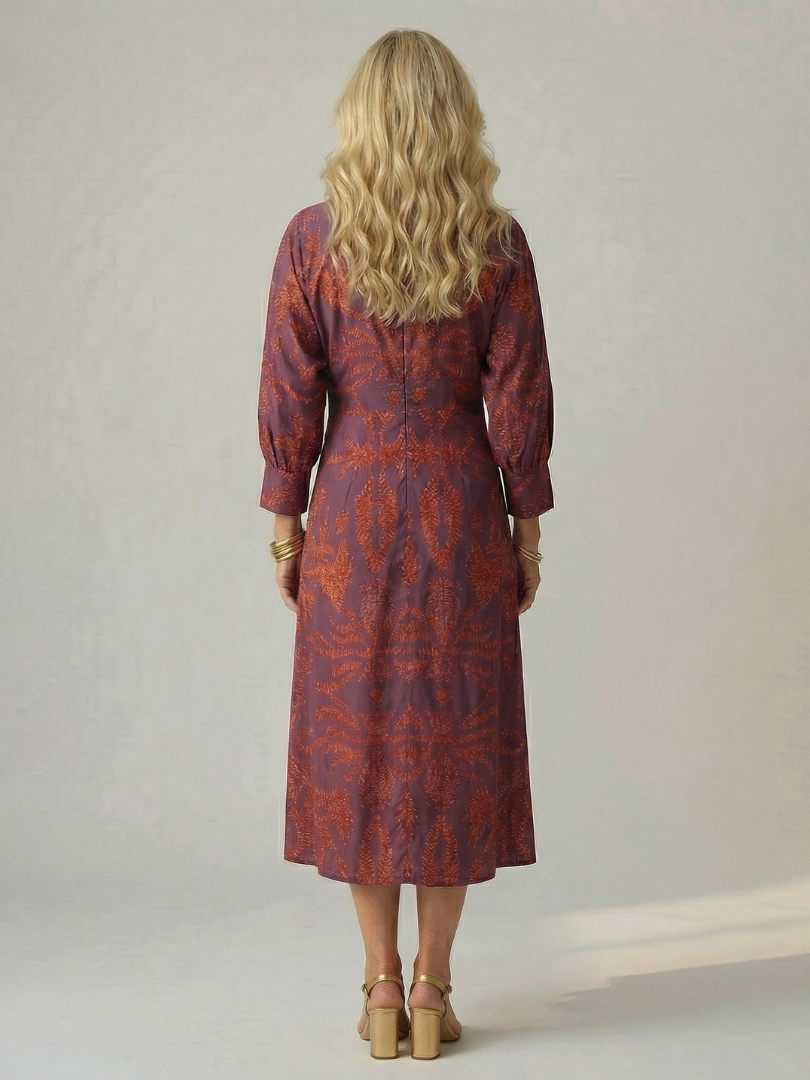 LUNE Natural Wrap Midi Dress
