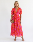 WILLOW Floral Puff Sleeve Midi Dress