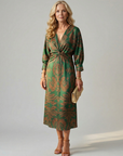 LUNE Natural Wrap Midi Dress