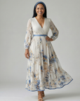 RIELLE Pleated Wrap Midi Dress