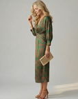 LUNE Natural Wrap Midi Dress