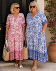 KEISHA Graceful V-Neck Floral Dress