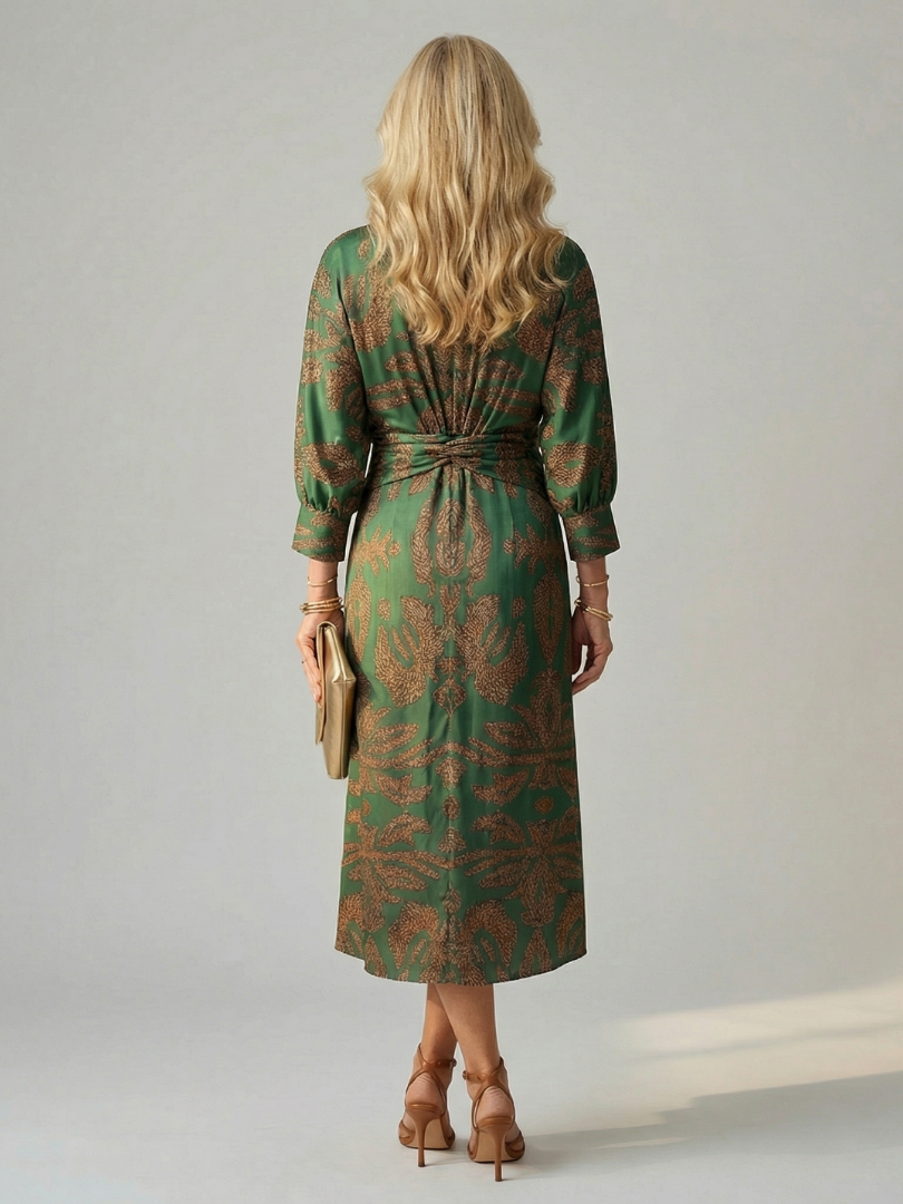 LUNE Natural Wrap Midi Dress