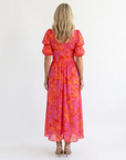 WILLOW Floral Puff Sleeve Midi Dress