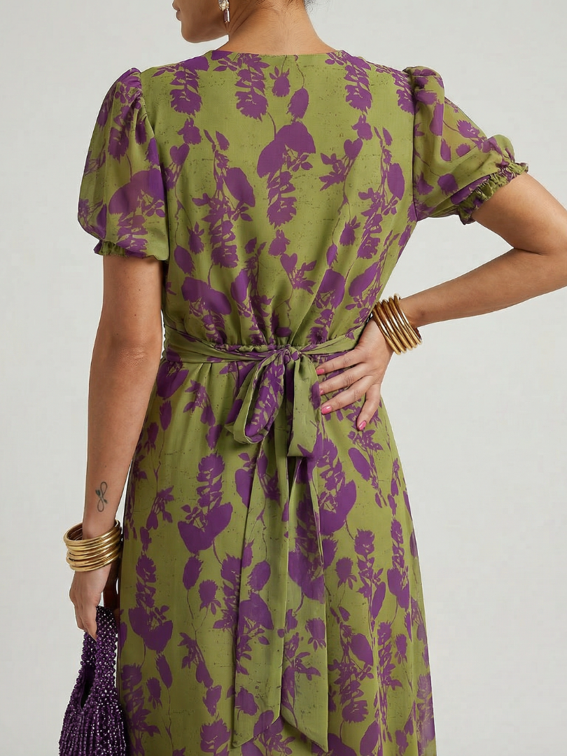 VIREL Relaxed Floral Midi Dress