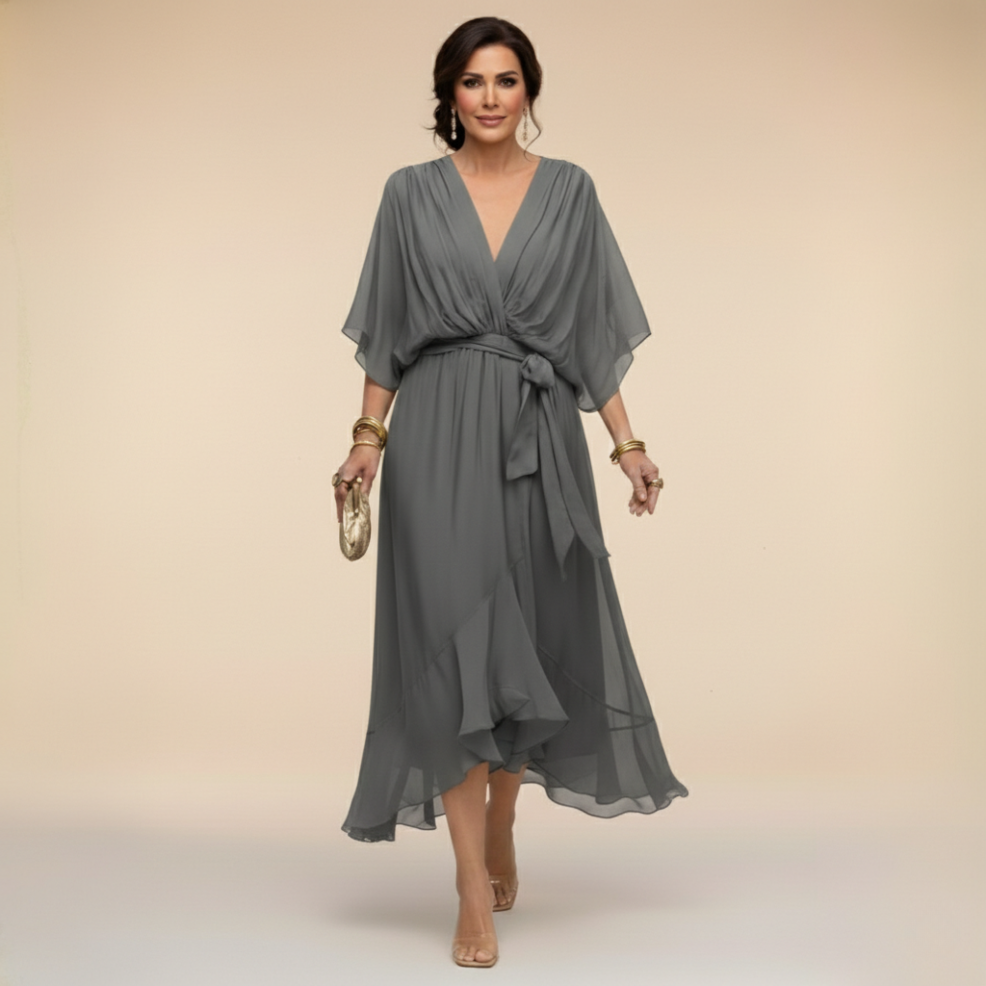 MONICA V-Neck Wrap Dress