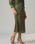 LUNE Natural Wrap Midi Dress