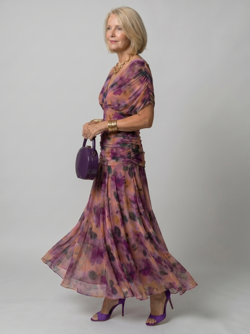 CALEN Off-Shoulder Flow Midi Dress