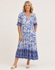 KEISHA Graceful V-Neck Floral Dress