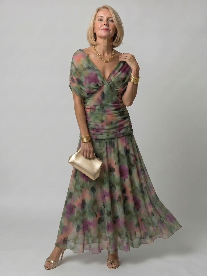 CALEN Off-Shoulder Flow Midi Dress
