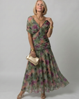 CALEN Off-Shoulder Flow Midi Dress