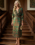 LUNE Natural Wrap Midi Dress