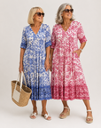 KEISHA Graceful V-Neck Floral Dress