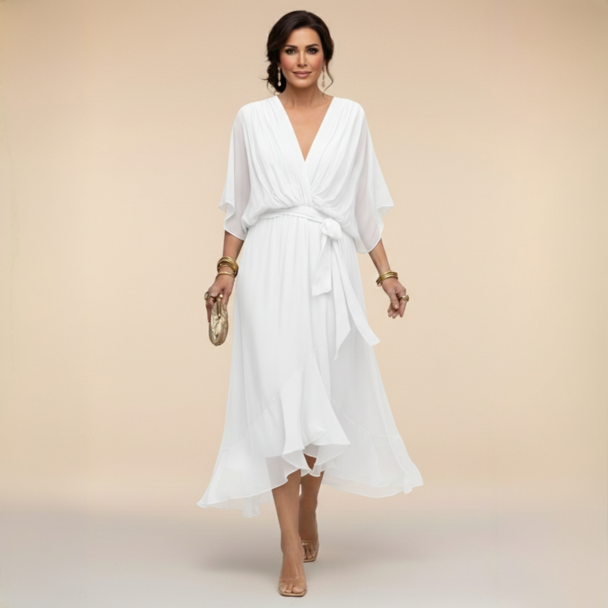 MONICA V-Neck Wrap Dress