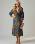 LUNE Natural Wrap Midi Dress