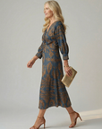 LUNE Natural Wrap Midi Dress