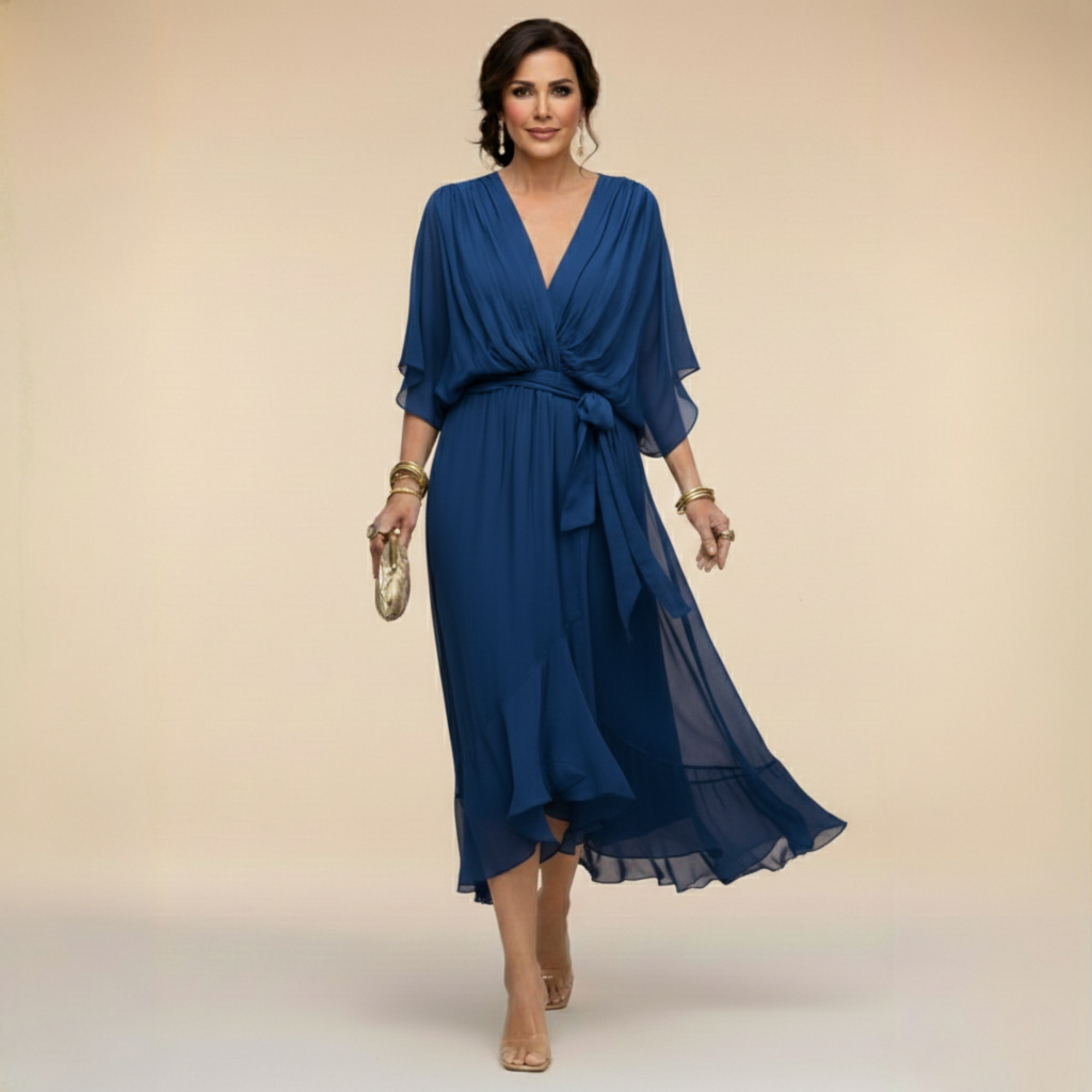 MONICA V-Neck Wrap Dress