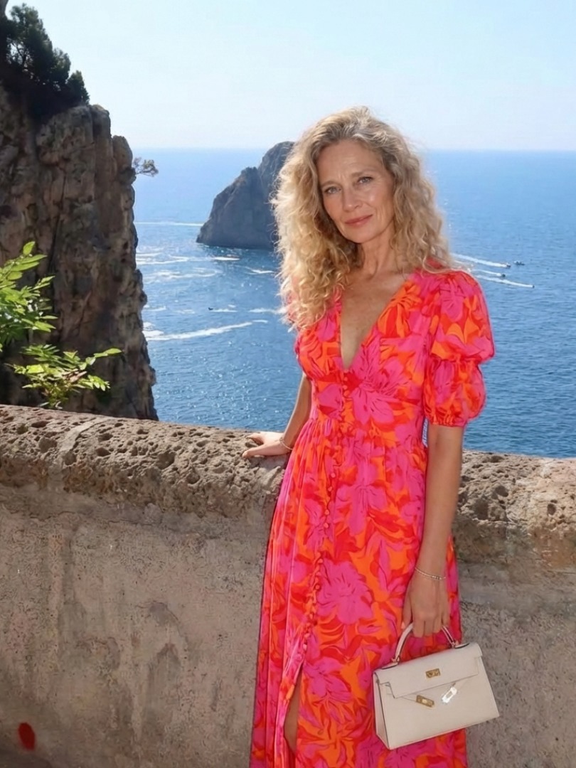 WILLOW Floral Puff Sleeve Midi Dress