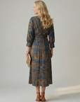 LUNE Natural Wrap Midi Dress